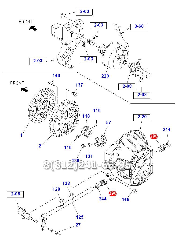 Подшипник оси вилки сцепления ISUZU FSR90 MZW6P