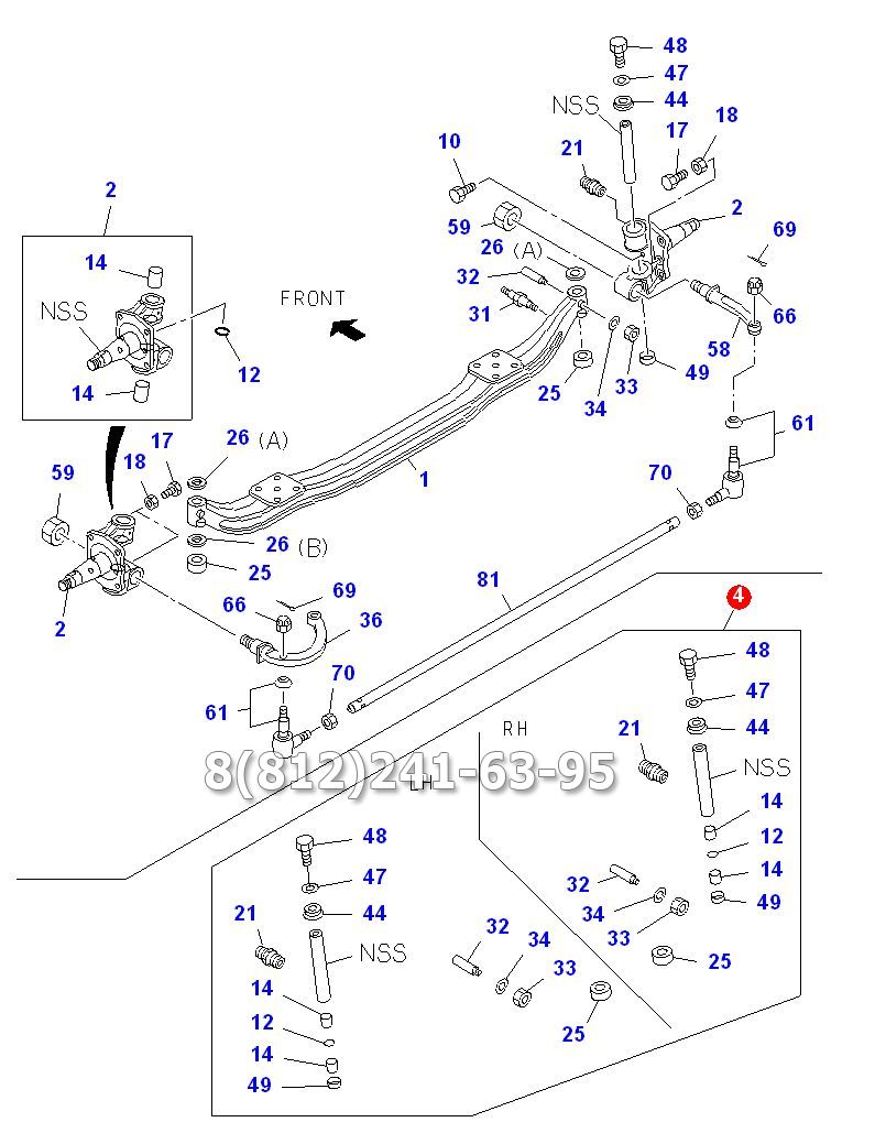 Ремкомплект шкворня NQR 71/75 =Тайвань=