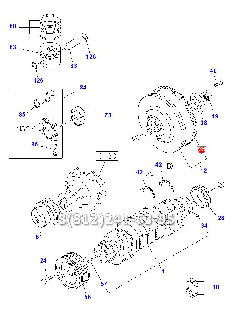 Венец маховика Z=138 Isuzu NQR75, 4HK1-T, евро 3