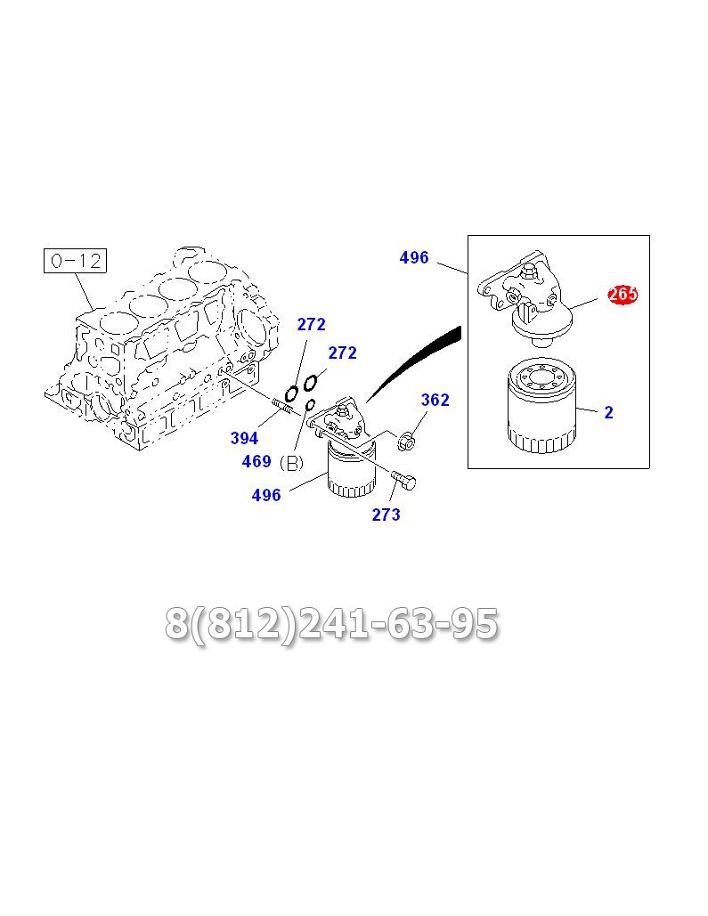 Кронштейн маслянного фильтра Isuzu NQR75, 4HK1-T, евро 3