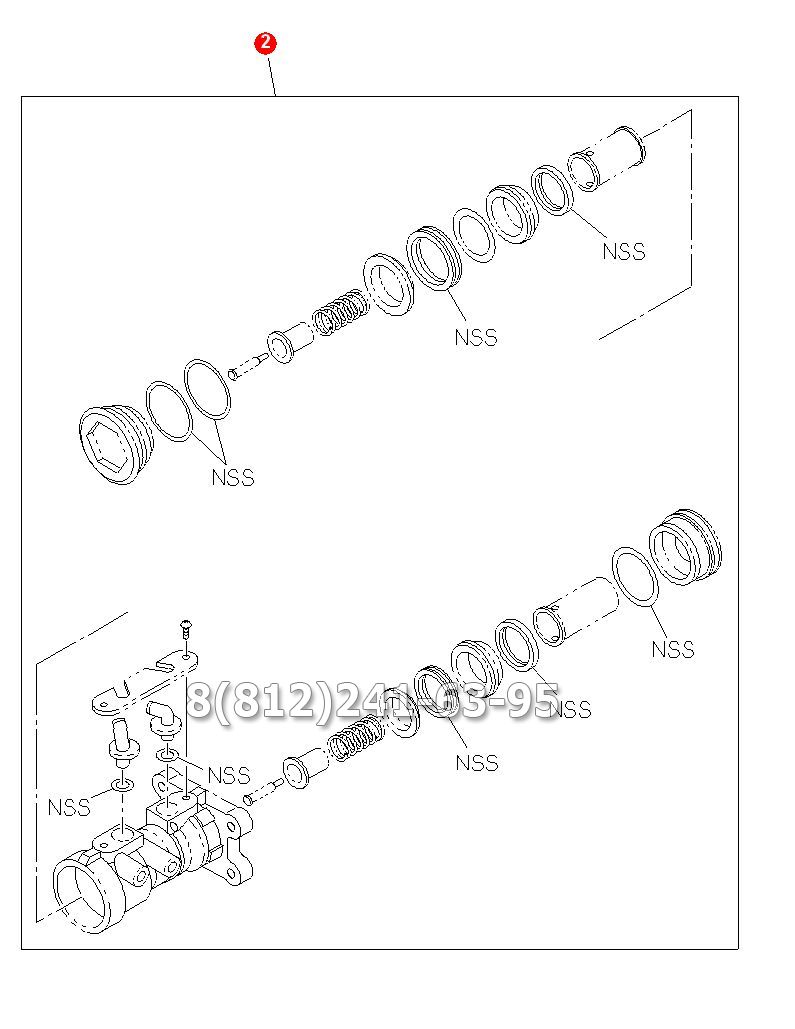 Рем к-т главного тормозного цилиндра NQR71 (без ABS) ISUZU