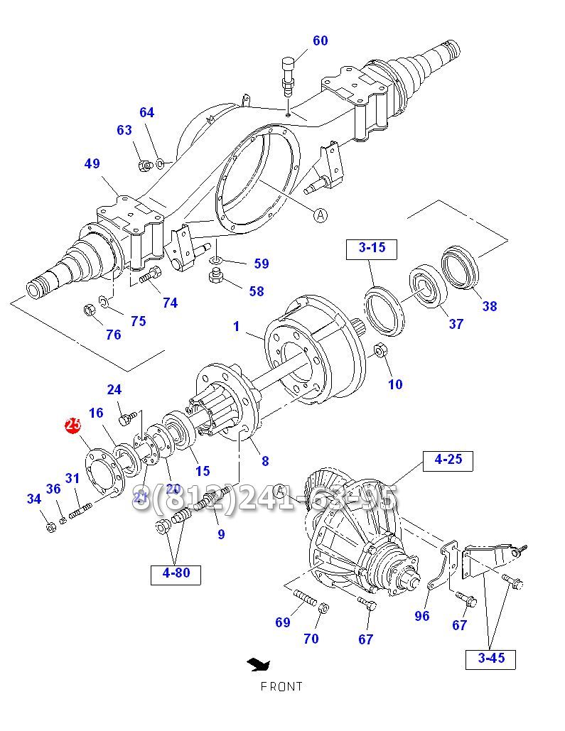 Полуось заднего моста ISUZU NPR/NQR90/75/71