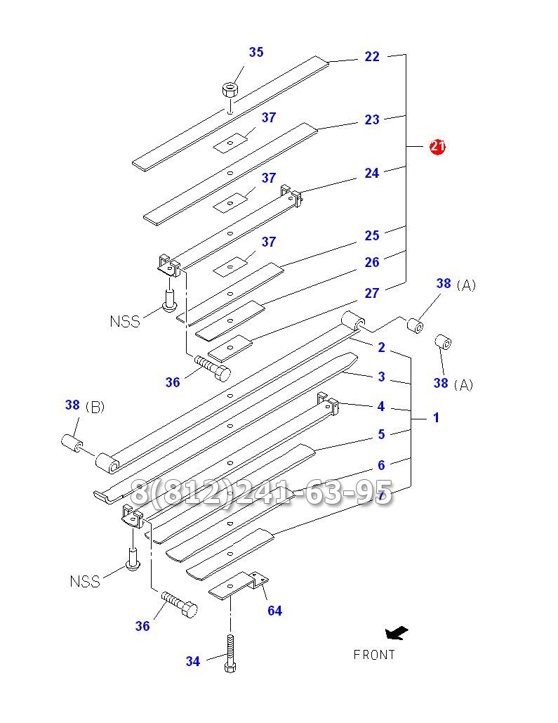 Подрессорник задней рессоры Isuzu NQR71/75