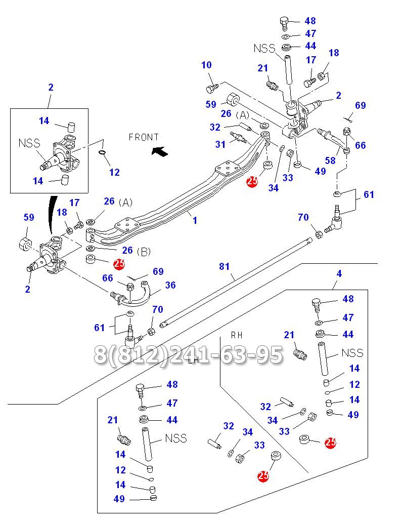 Подшипник шкворня опорный правый NQR71\\75 ISUZU