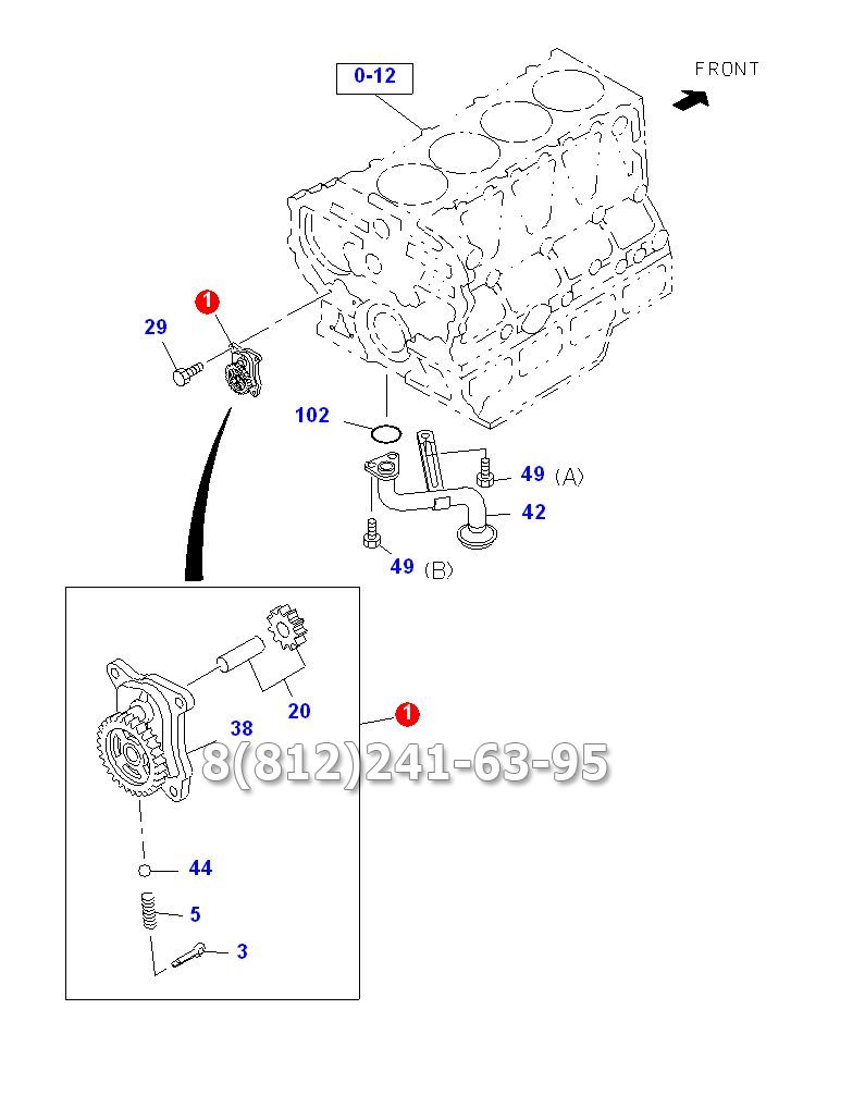 Насос масляный Isuzu NQR71, 4HG1-T, евро 2