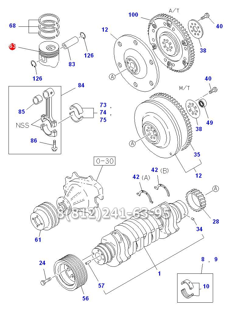 Поршень двигателя Isuzu NQR71, 4HG1-T, евро 2