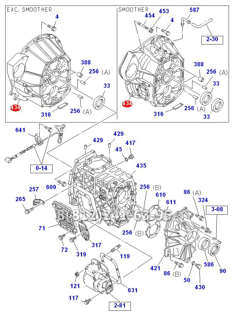 Картер (колокол) сцепления кпп MZZ6U Isuzu NQR71/75, Богдан