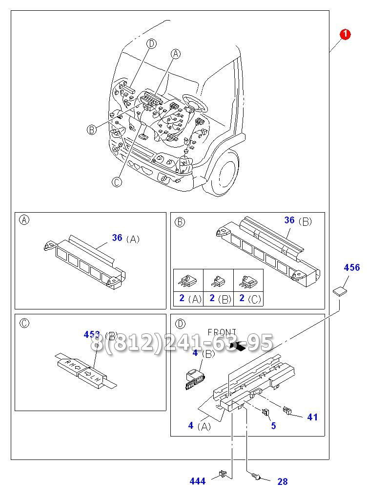 Жгут проводов кабины включая все блоки 4HK1 NQR75 ISUZU