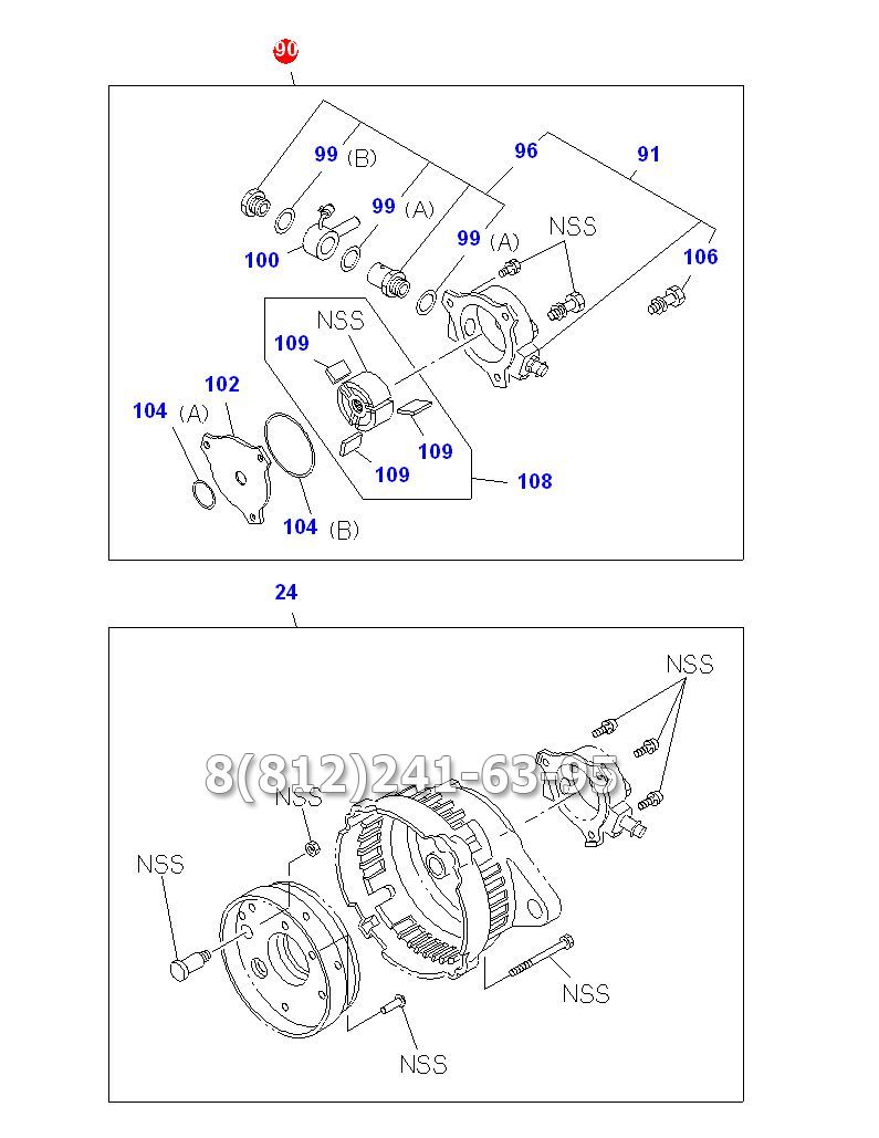 Насос генератора вакуумный ISUZU NQR71/NQR75