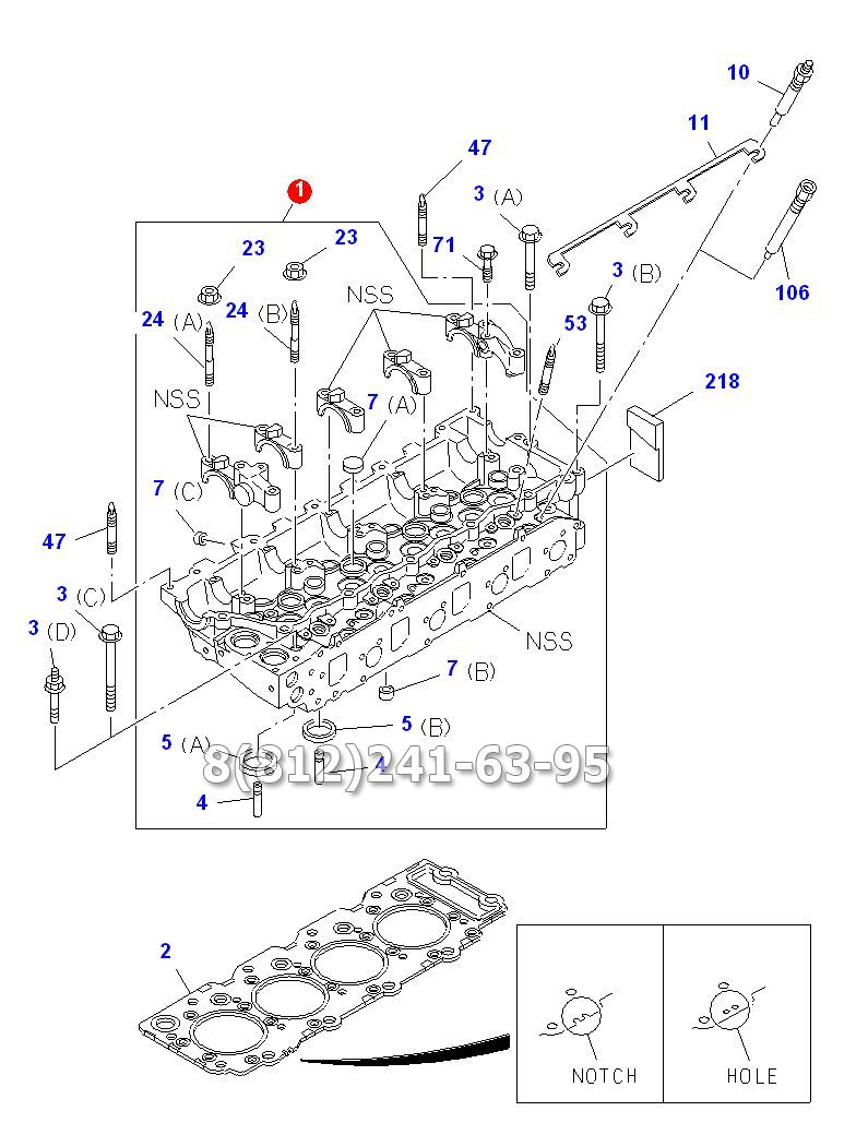 Головка блока цилиндров Isuzu NQR71, 4HG1-T, евро 2