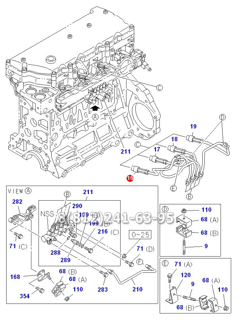 Трубка топливная к форсунке №1 4HK1 ISUZU NQR75