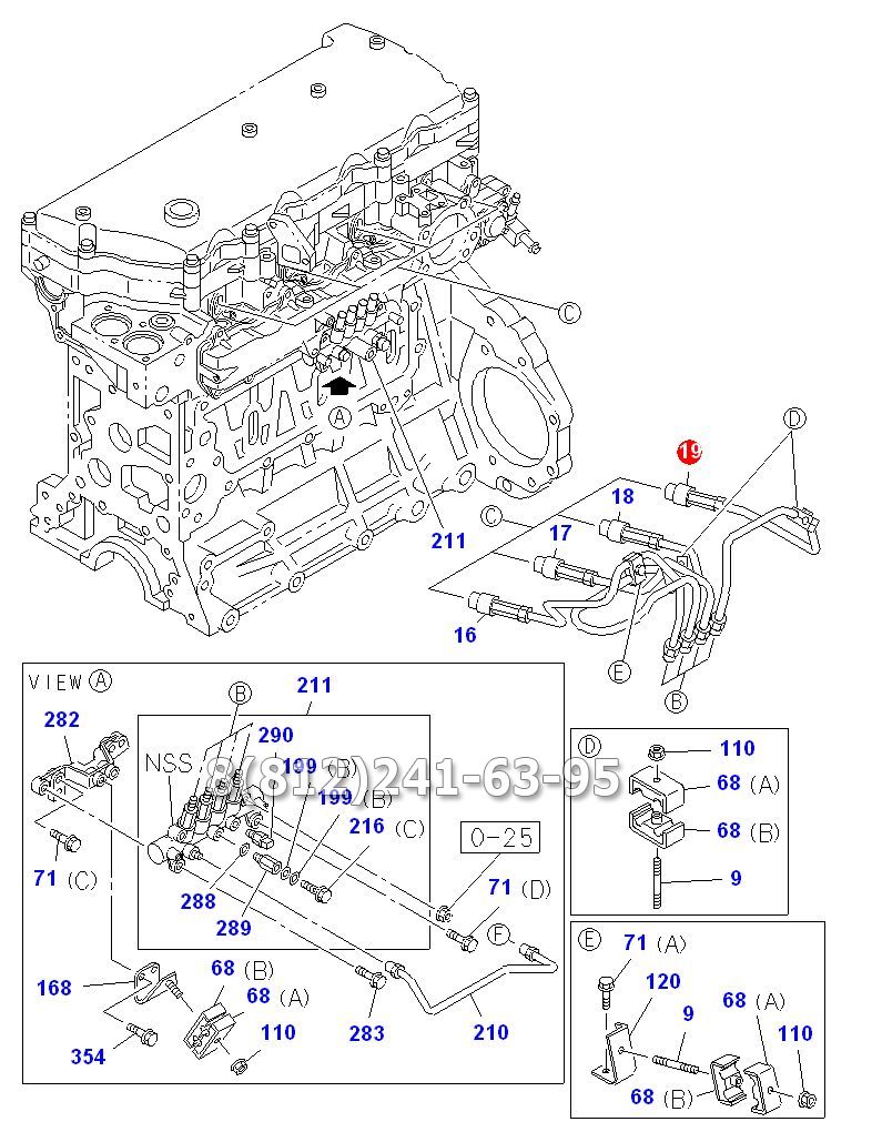 Трубка топливная к форсунке №4 4HK1 ISUZU NQR75