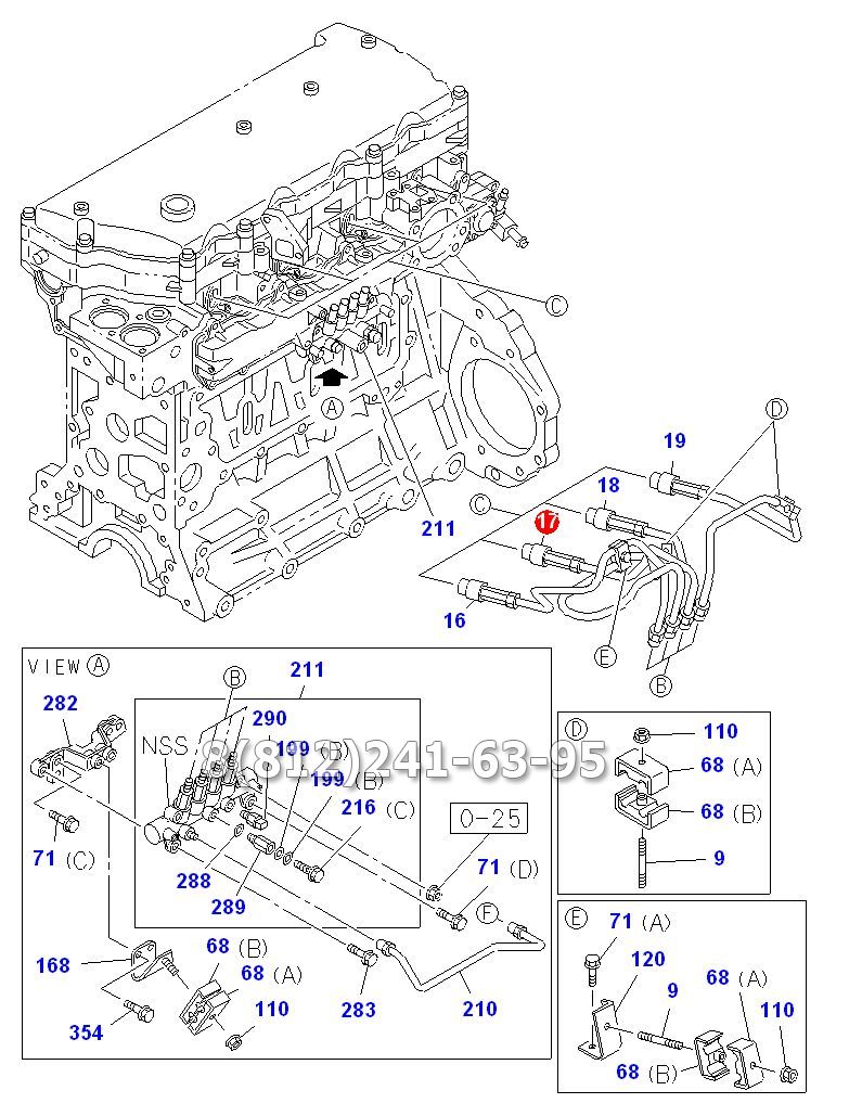 Трубка топливная к форсунке №2 4HK1 ISUZU NQR75