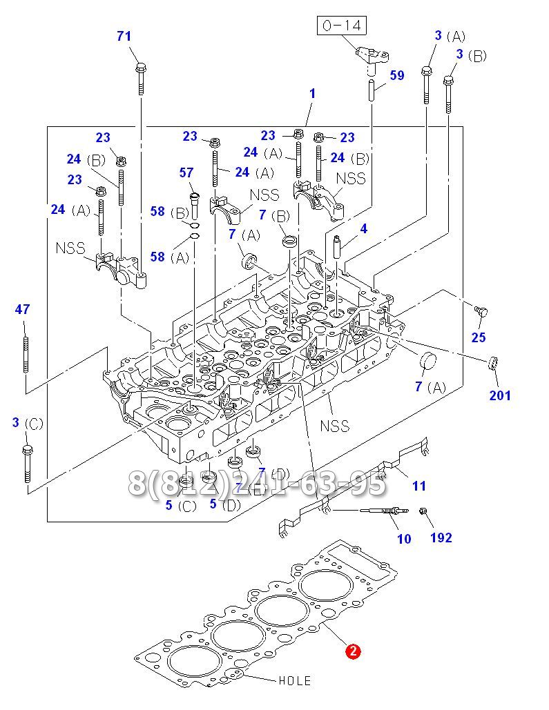 Прокладка ГБЦ 4HK1 (Т=1.475) ISUZU NQR75