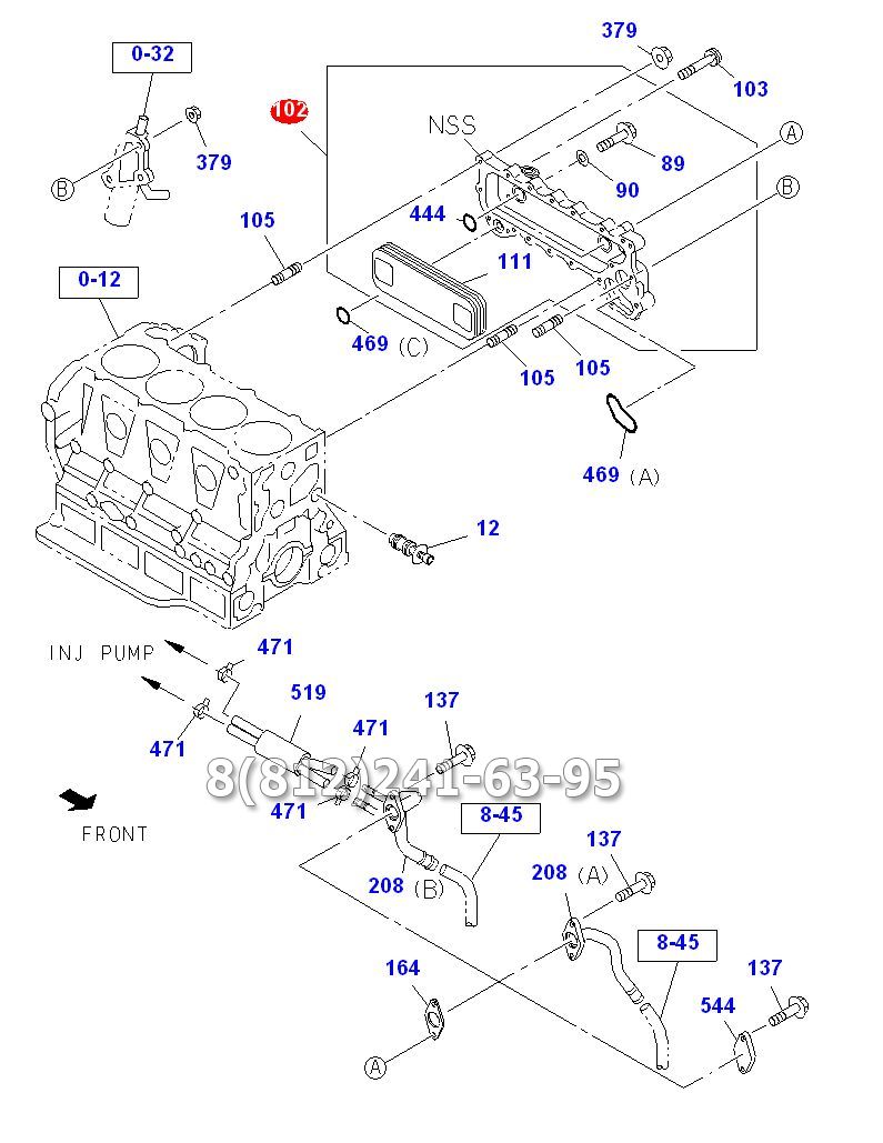 Теплообменник в сборе Isuzu NQR71, 4HG1-T, евро 2