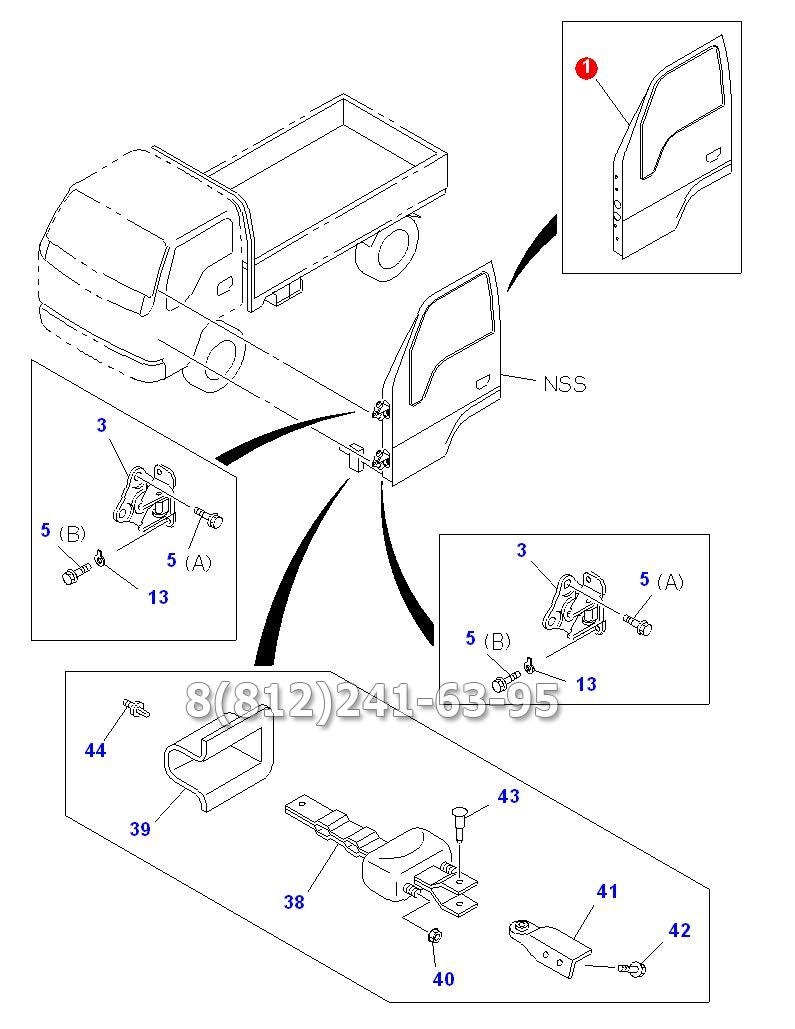 Дверь кабины правая ISUZU NQR71/NKR55