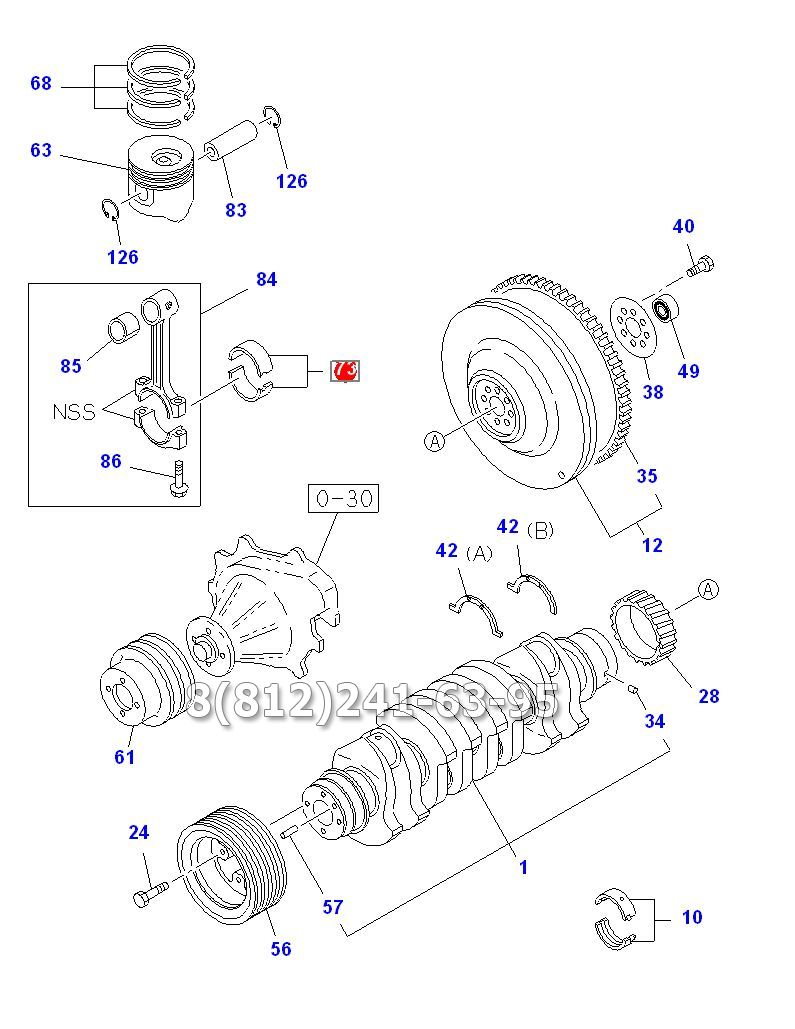 Вкладыши шатунные STD встречный замок, желтые (комплект - 2 шт.) Isuzu NQR75, 4HK1-T, евро 3