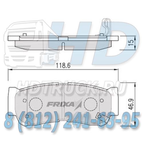 Колодки тормозные HYUNDAI Porter передние (4шт.) HANKOOK FRIXA