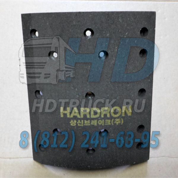 Накладка тормозной колодки HYUNDAI HD160,170,450,600 (шир.220мм,15отв.) задней(R2) SANGSIN