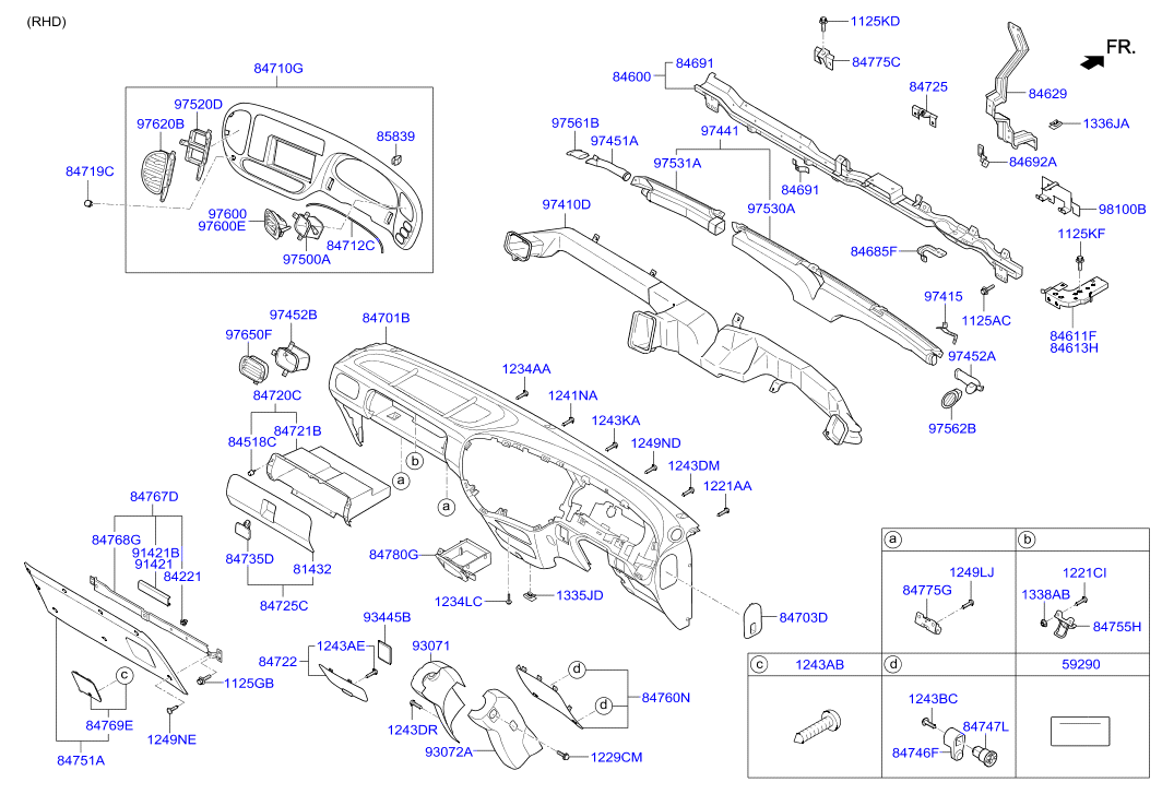 Облицовка комбинации приборов Hyundai HD 78