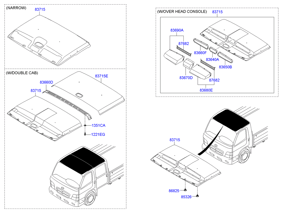 Протисолн.козырьки и передняя облицовка Hyundai HD 78