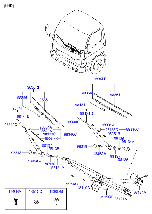 стеклоочиститель ветрового стекла Hyundai HD 78