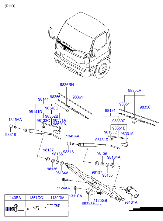 стеклоочиститель ветрового стекла Hyundai HD 78