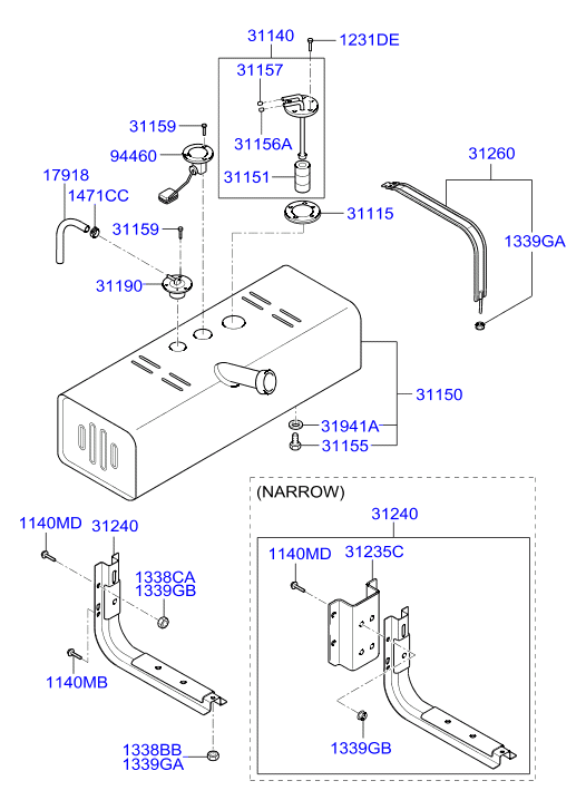 топливный бак Hyundai HD 78