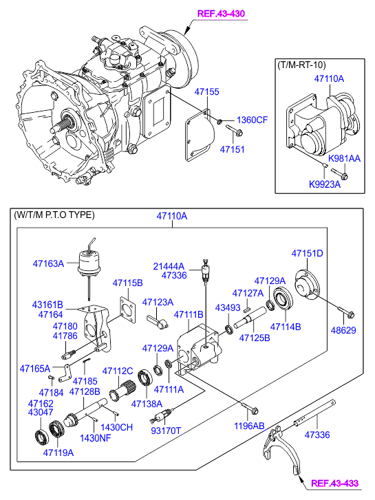 TRANSMISSION POWER TAKE OFF Hyundai HD 78