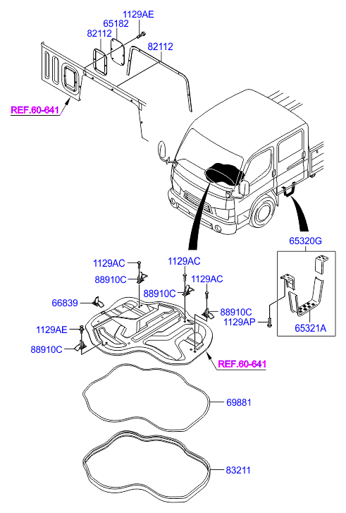 Набивка и скобки фиксаторы Hyundai HD 78