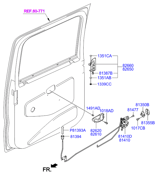 замок задней двери Hyundai HD 78