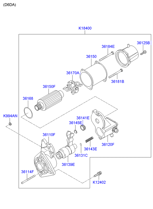 Схема устройства стартера HD120
